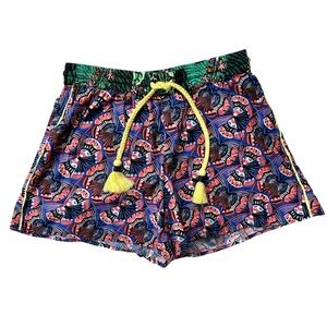Masha Volnova for Anthropologie Flannel Piping Sleep Shorts Boho Ikat Size XS